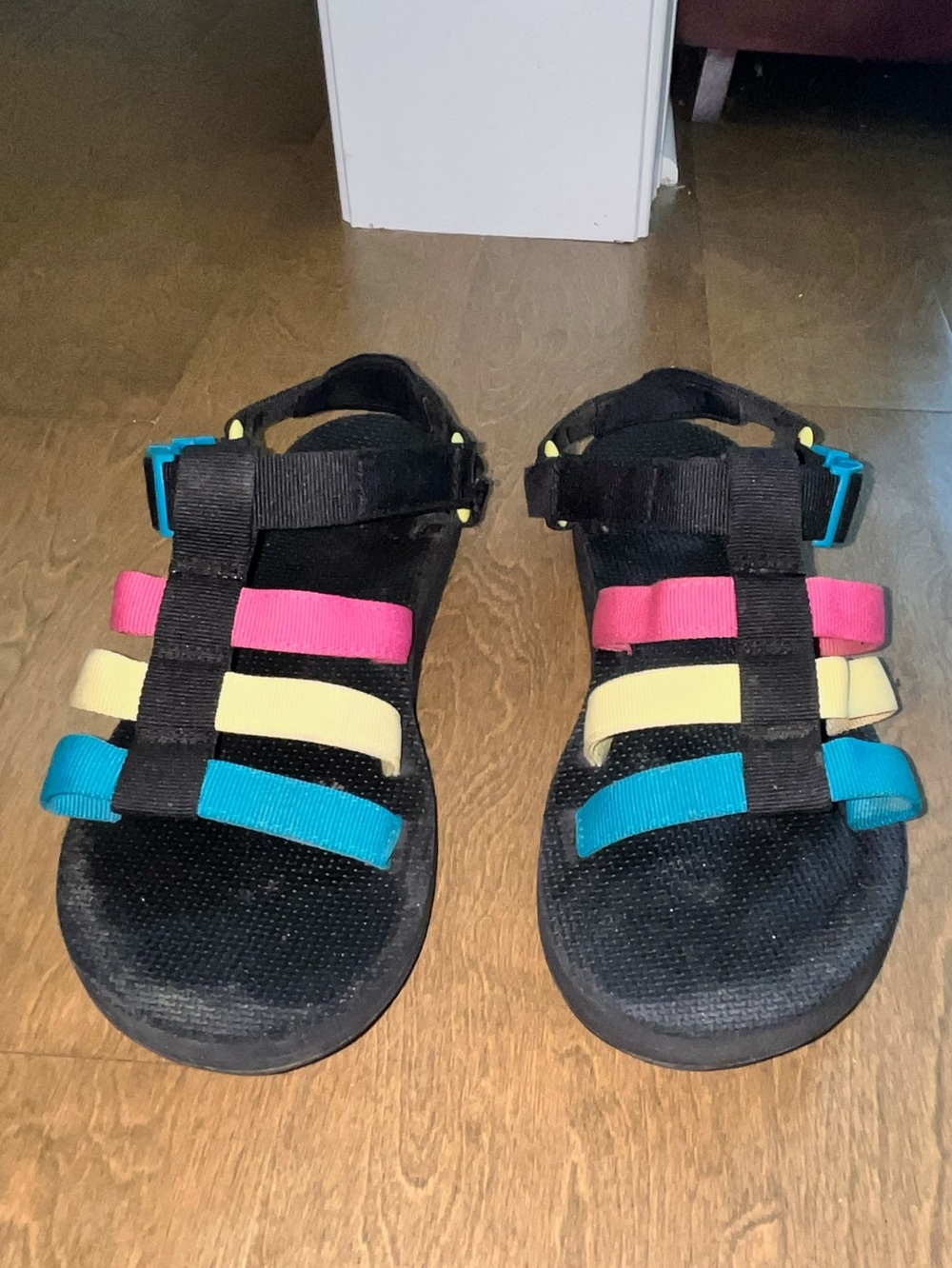 Teva Women's Original Universal Sandals-Size 10, Colorful Rainbow Platform Shoes